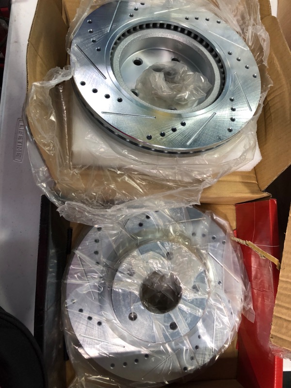 Photo 3 of A-Premium 11.65 inch (295.8mm) Front Drilled and Slotted Disc Brake Rotors Compatible with Select Nissan Models - Altima 2007-2019, 2-PC Set