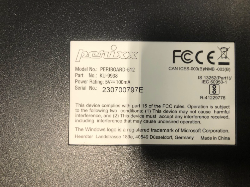 Photo 5 of Perixx Periboard-512 Ergonomic Split Keyboard - Natural Ergonomic Design - Black - Bulky Size 19.09"x9.29"x1.73", US English Layout Wired Black Keyboard