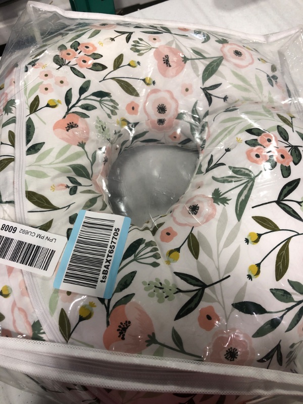 Photo 1 of Boppy Nursing Pillow and Positioner—Original | Pink Garden Flowers | Breastfeeding, Bottle Feeding, Baby Support | with Removable Cotton Blend Cover | Awake-Time Support , 20x16x5.5 Inch (Pack of 1)