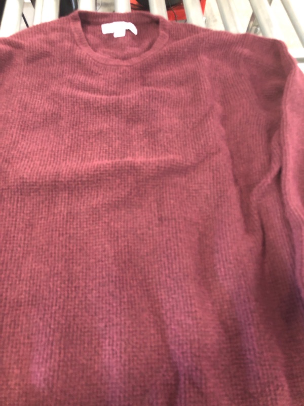 Photo 4 of Amazon Essentials Men's Long-Sleeve Soft Touch Waffle Stitch Crewneck Sweater XX-Large Burgundy