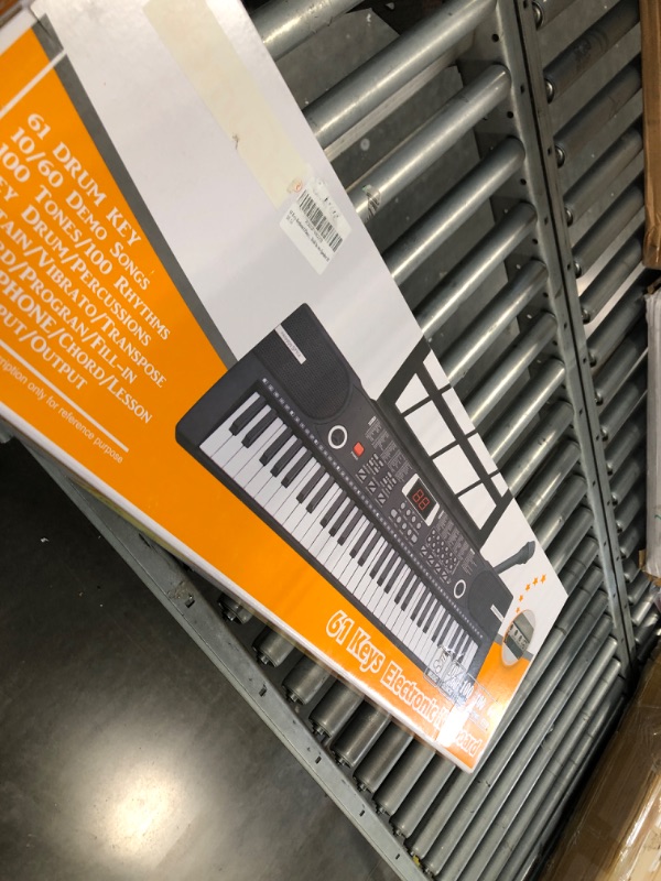 Photo 2 of 61 Keys Keyboard Piano, Electronic Digital Piano with Built-In two Speaker Microphone, With Sheet Stand and Power Supply, Portable Keyboard Gift Teaching for Beginners