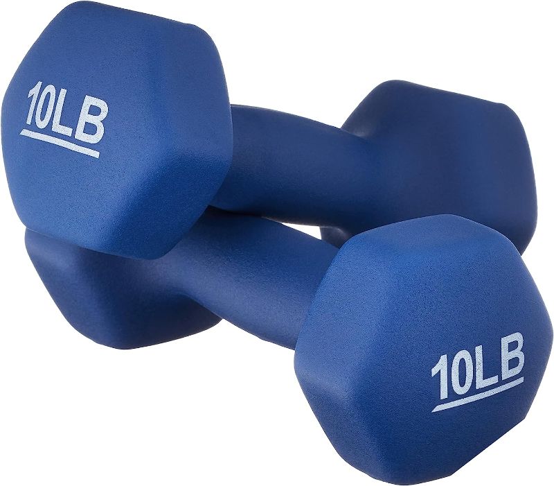 Photo 1 of Amazon Basics Neoprene Workout Dumbbell Grey 10-Pound, Set of 2 Weight Set