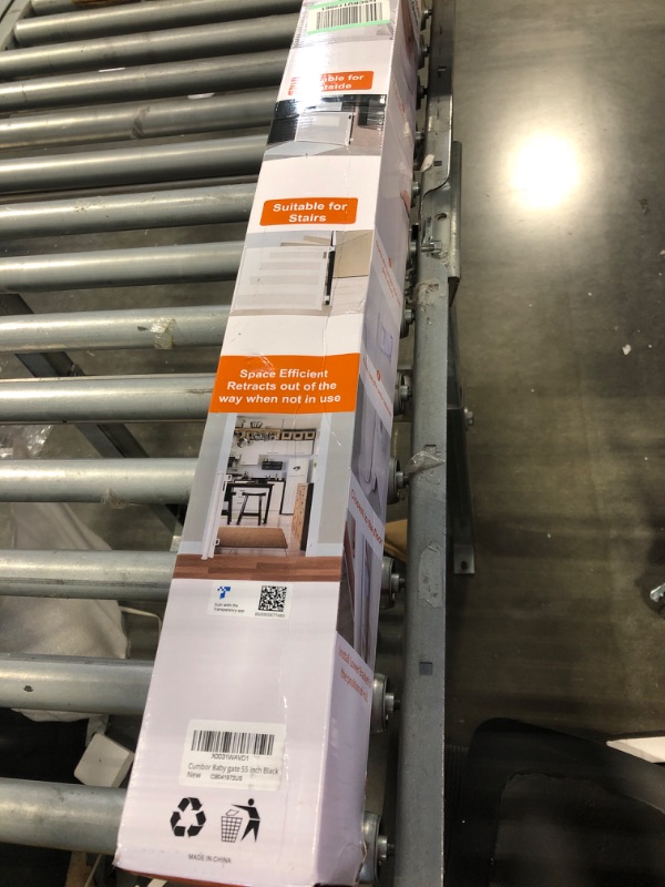 Photo 1 of Cumbor Retractable Baby Gates for Stairs, Mesh Pet Gate 33" Tall, Extends to 55" Wide, Extra Wide Dog Gate for the House, Long Child Safety Gates for Doorways, Hallways, Cat Gate Indoor/Outdoor(Black)