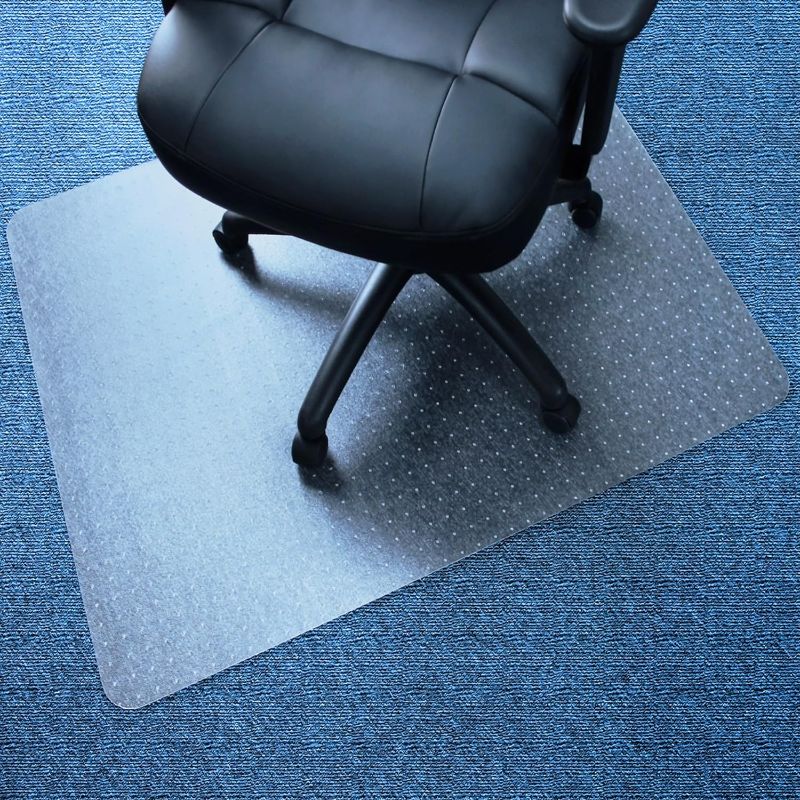 Photo 1 of Marvelux Vinyl (PVC) Office Chair Mat for Very Low Pile Carpeted Floors 48" x 60" | Rectangular Transparent Carpet Protector | Multiple Sizes