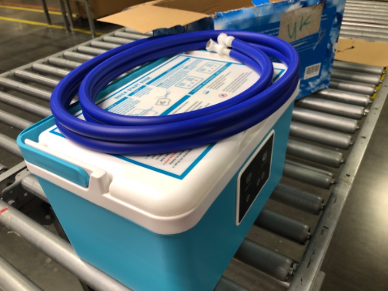 Photo 1 of Cold Therapy Machine — Cryotherapy Freeze Kit System — for Post-Surgery Care, ACL, MCL, Swelling, Sprains, and Other Injuries — Wearable, Adjustable Knee Pad — Cooler Pump with Digital Timer