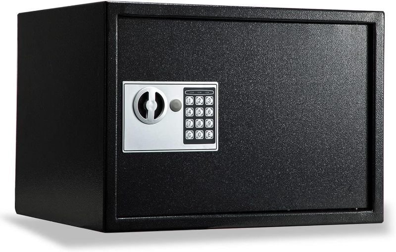 Photo 1 of Yoom 1.8 Cubic Feet Safe Cabinet Steel Home Safe Box with Digital Keypad Lock, Secure Cash, Jewelry, Documents and Valuables, Security Safe for Hotel Office Dorm, 17.7 x 14.2 x 12.4 Inche