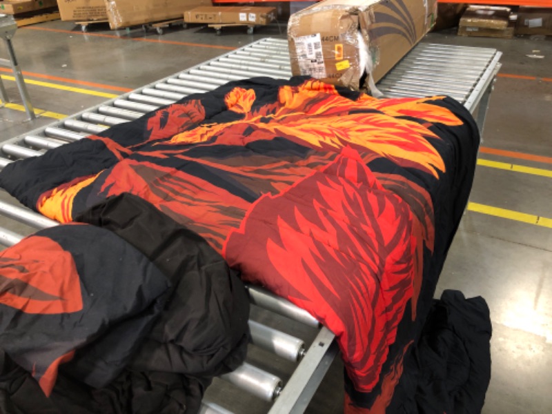 Photo 1 of 7 Pieces Queen Black Comforter Set with Sheet,Red Leaves Printed on Tropical Plants Design Floral Comforter Set Queen Soft Microfiber Farmhouse Flower Bed in a Bag Comforter