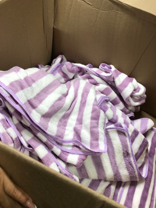 Photo 3 of  9 pack striped microfiber towels 28x60 (purple)