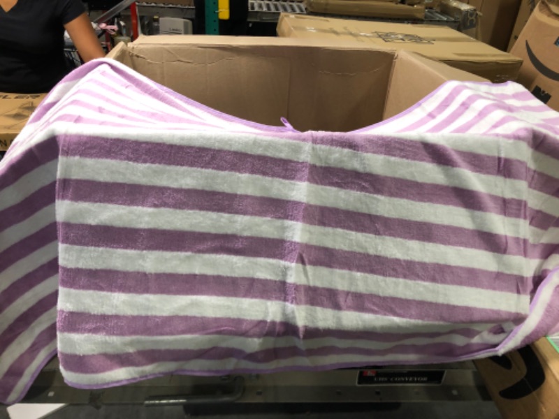 Photo 2 of  9 pack striped microfiber towels 28x60 (purple)