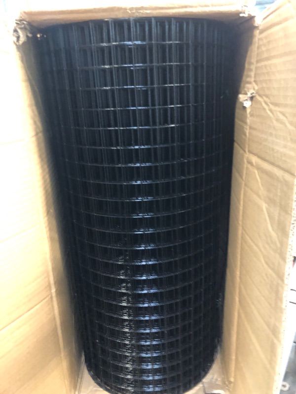 Photo 2 of  Black PVC Coated Welded Wire Fence 24 Inch x 50 Foot, 2 Inch x 3 Inch 16GA, Garden Border Fencing Roll Vinyl Coating Metal Wire Mesh for Yard Vegetable Plant Protection Poultry Netting