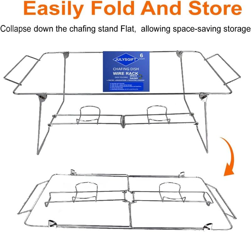 Photo 2 of 
6 Pack Chafing Dish Wire Rack Buffet Stand Folding Easy-carrying Wire frame Serving Trays Food Warmer, full
