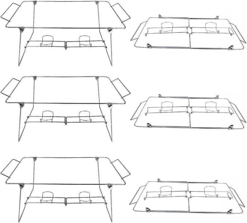 Photo 1 of 
6 Pack Chafing Dish Wire Rack Buffet Stand Folding Easy-carrying Wire frame Serving Trays Food Warmer, full
