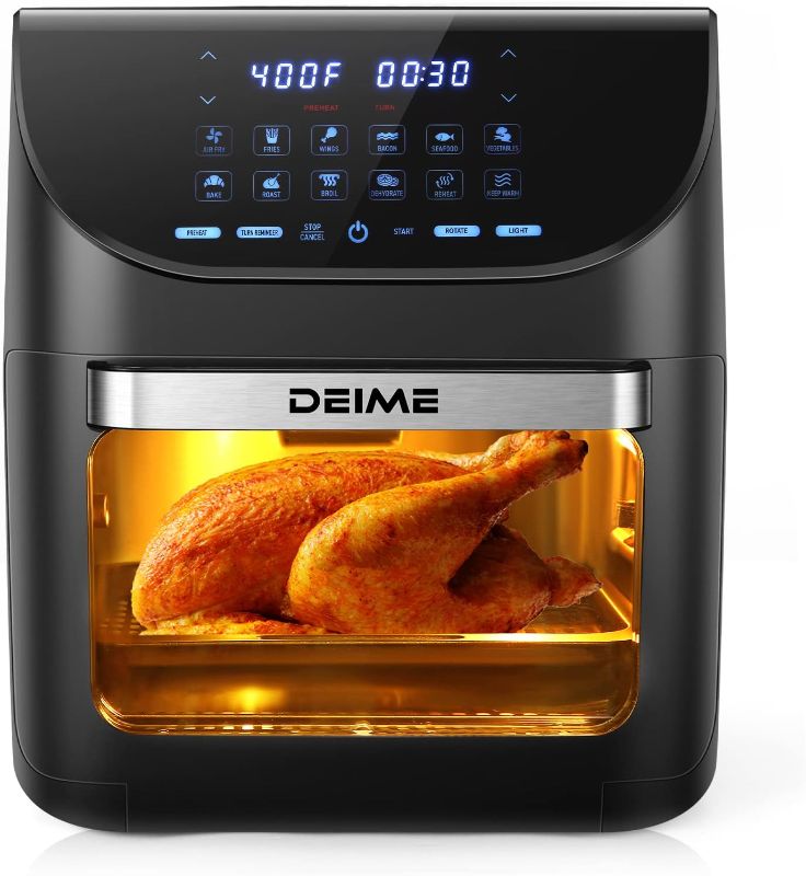 Photo 1 of Air Fryer 12 QT 1700W Large Capacity Oilless Hot Air Fryers Oven Healthy Cooker with 10 Presets, Visible Cooking Window, LCD Touch Screen, 6 Dishwasher Safe Accessories Included Recipe
