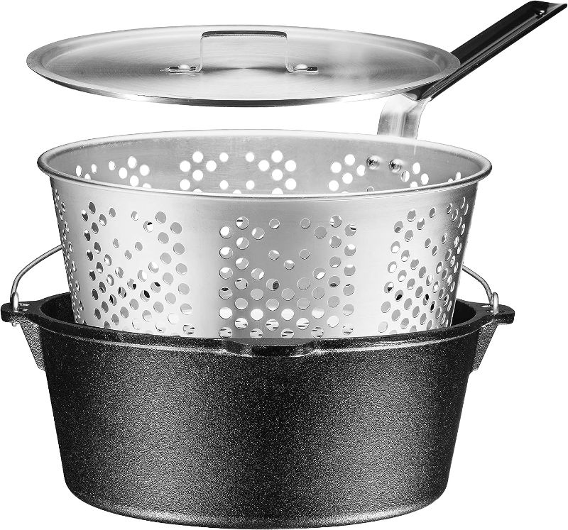 Photo 1 of 

Bruntmor 2-in-1, 9 Quart Pre-seasoned Cast Iron Dutch Oven Kitchen Utensils Set With Handle And Deep Fry Basket With Stainless Steel Lid Skillets |...