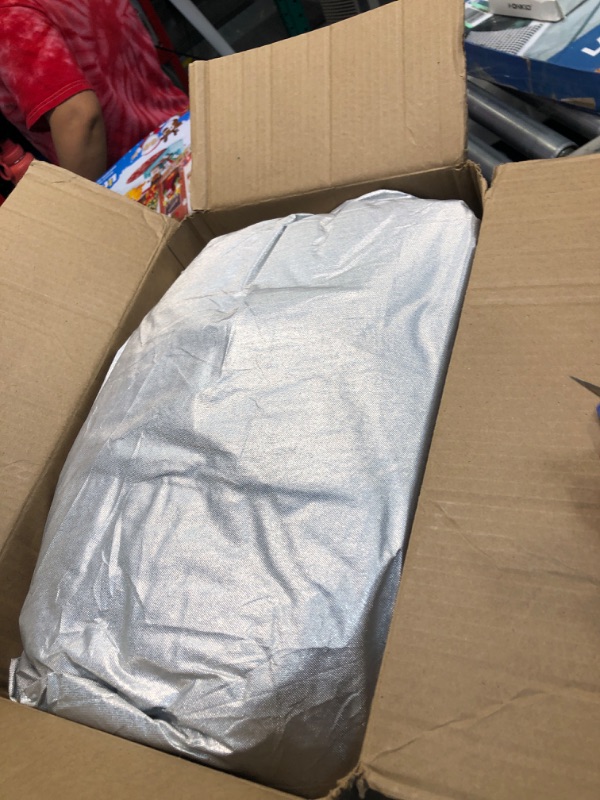 Photo 1 of Amazon Basics Silver Weatherproof Car Cover - 150D Oxford, Sedans up to 160"