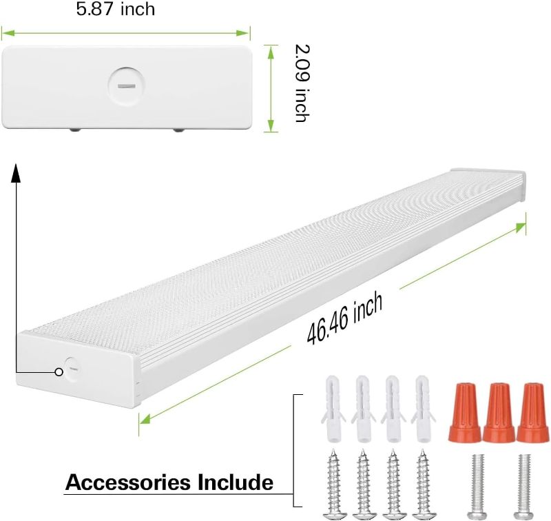 Photo 1 of 4 Pack 4FT LED Wraparound Light with 3 Wattages/3 Lumens/3 CCT Selectable, 55W/65W/75W, 5500lm/6500lm/7500lm, 3000K/4000K/5000K 4 Foot LED Wrap Light Fixture, Flush Mount Office Ceiling Light, ETL