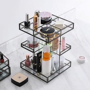 Photo 1 of 
Click image to open expanded view





SELCOA 360 Degree Rotation Glass Makeup Organizer?Perfume Display Case and Cosmetic Storage, Great for Bathroom, Dresser, Countertop (Retro)