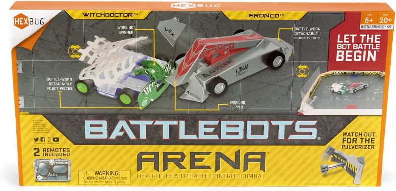 Photo 2 of HEXBUG BattleBots Arena Bronco & Witch Doctor - Battle Bot with Game Board and Accessories - Remote Controlled Toy for Kids - Batteries Included with Hex Bug Robot Playset