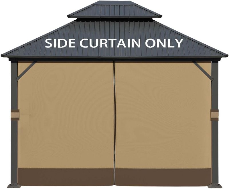 Photo 1 of Aoodor 12' x 12' Gazebo Curtain Set Protecting Privacy Side Walls 4 Panels (Curtain Only)
