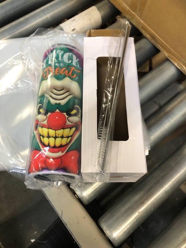 Photo 1 of 20 OZ SKINNY TUMBLER TRICK OR TREAT CLOWN 