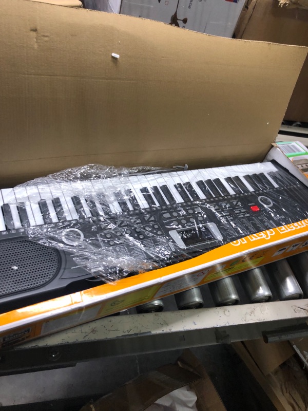 Photo 3 of 61 Keys Keyboard Piano, Electronic Digital Piano with Built-In two Speaker Microphone, With Sheet Stand and Power Supply, Portable Keyboard Gift Teaching for Beginners