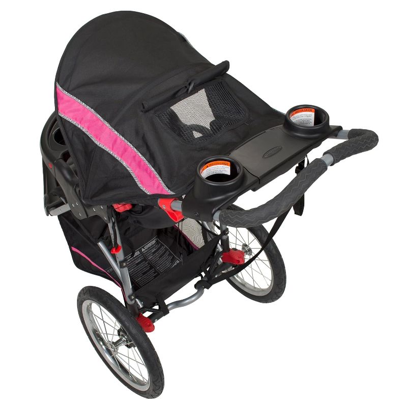 Photo 4 of Baby Trend Expedition Jogger Stroller, Bubble Gum