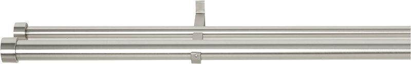 Photo 3 of 
Umbra 244677-411-REM Cappa 1-1/4” Front and ¾” Back Windows-72 to 144” Double Drapery Rod, 72 to 144-Inches, Nickel