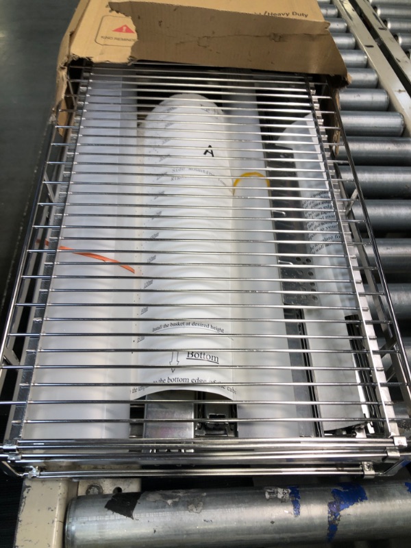 Photo 1 of SANNO Expandable Pull Out Kitchen Cabinet Organizers and Storage, Cabinet Sliding Shelf Under Sink Shelf, Expandable Shelves with Sliding for Cupboard Pantry Closet Pots Pans(2pack) Basket Width:13.8"~24",depth:22.24" Chrome-2pack