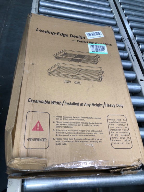 Photo 1 of SANNO Expandable Pull Out Kitchen Cabinet Organizers and Storage, Cabinet Sliding Shelf Under Sink Shelf, Expandable Shelves with Sliding for Cupboard Pantry Closet Pots Pans(2pack) Basket Width:13.8"~24",depth:22.24" Chrome-2pack