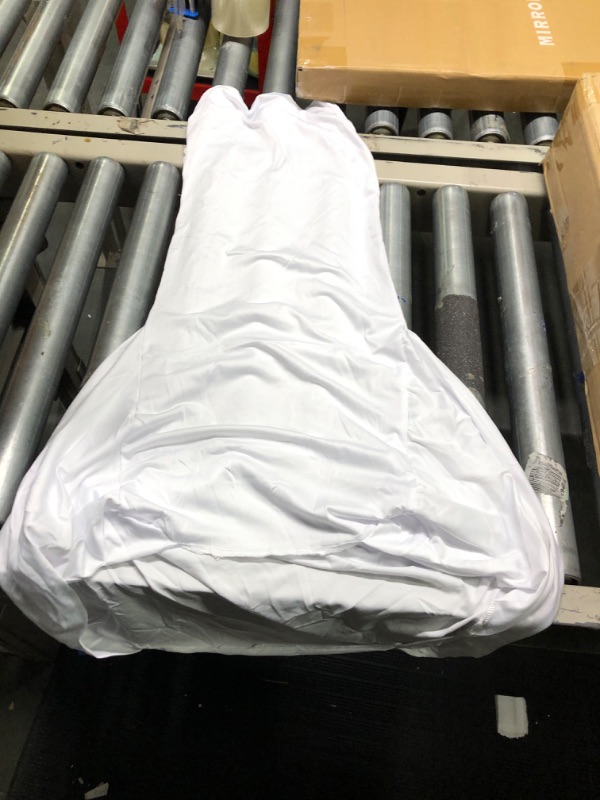 Photo 1 of 10 Pieces White Spandex Chair Covers Bulk Polyester Party Chair Cover Stretch Elastic Chair Slipcovers for Wedding Banquets Reception Event Celebration Hotels Birthday Party Supplies