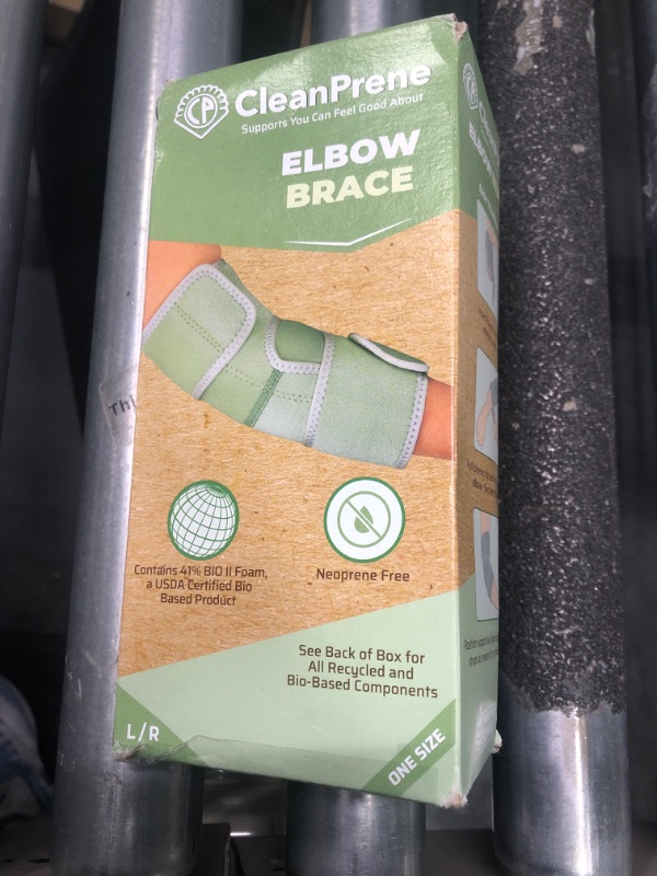 Photo 1 of CleanPrene Elbow Support- Sustainable, Biobased Brace for Elbow- One Size, Fits Left or Right Arm,Green