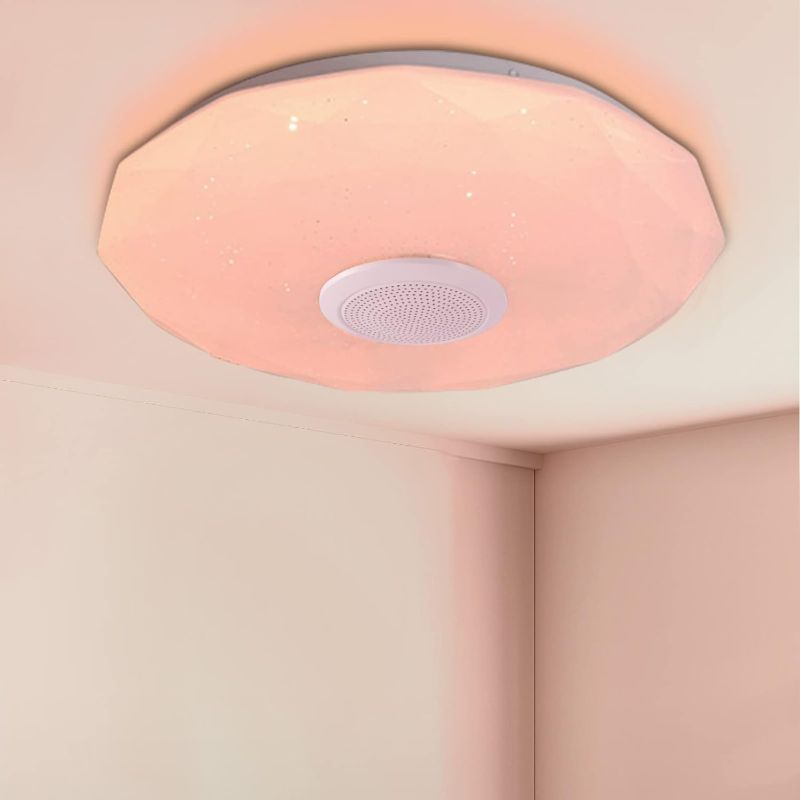 Photo 1 of 36W LED Music Ceiling Light with Bluetooth Speaker, APP Control Remote Color Changing Ceiling Lamp, Flush Mount Lighting, Ceiling Lamp for Kids Room Bedroom for Kids Room Bedroom Festival
