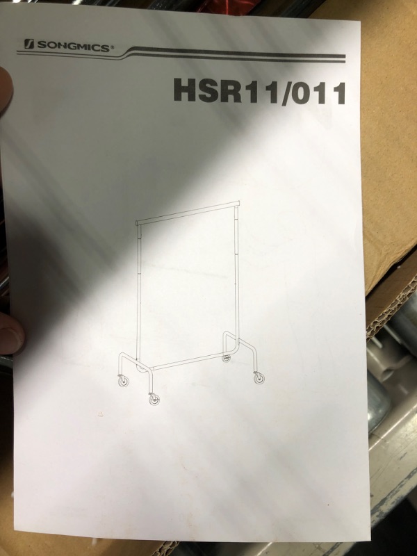 Photo 3 of SONGMICS Clothes Rack with Wheels, Heavy-Duty Garment Rack with Extendable Hanging Rod, 300 lb Load Capacity, Clothing Rack for Hanging Clothes, All Metal, Chrome-Plated, Silver UHSR11S