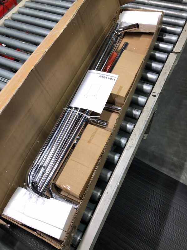 Photo 1 of SONGMICS Clothes Rack with Wheels, Heavy-Duty Garment Rack with Extendable Hanging Rod, 300 lb Load Capacity, Clothing Rack for Hanging Clothes, All Metal, Chrome-Plated, Silver UHSR11S