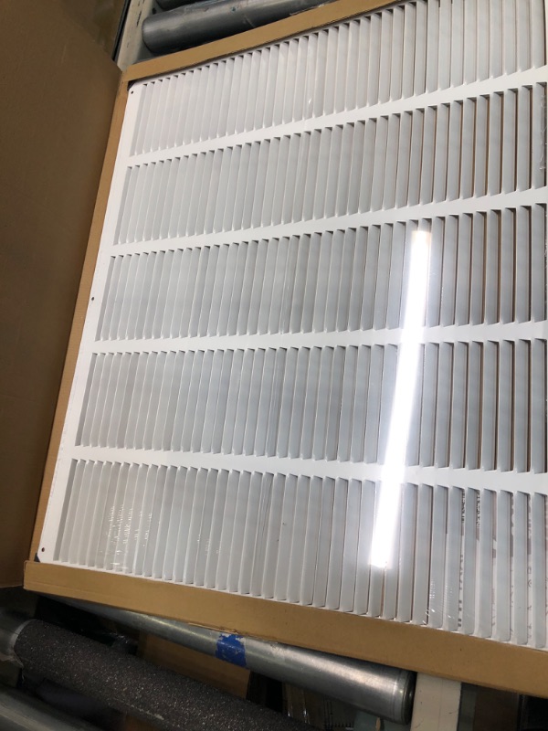 Photo 2 of 20" X 14" Steel Return Air Filter Grille for 1" Filter - Easy Plastic Tabs for Removable Face/Door - HVAC Duct Cover - Flat Stamped Face - White [Outer Dimensions: 21.75 X 15.75]