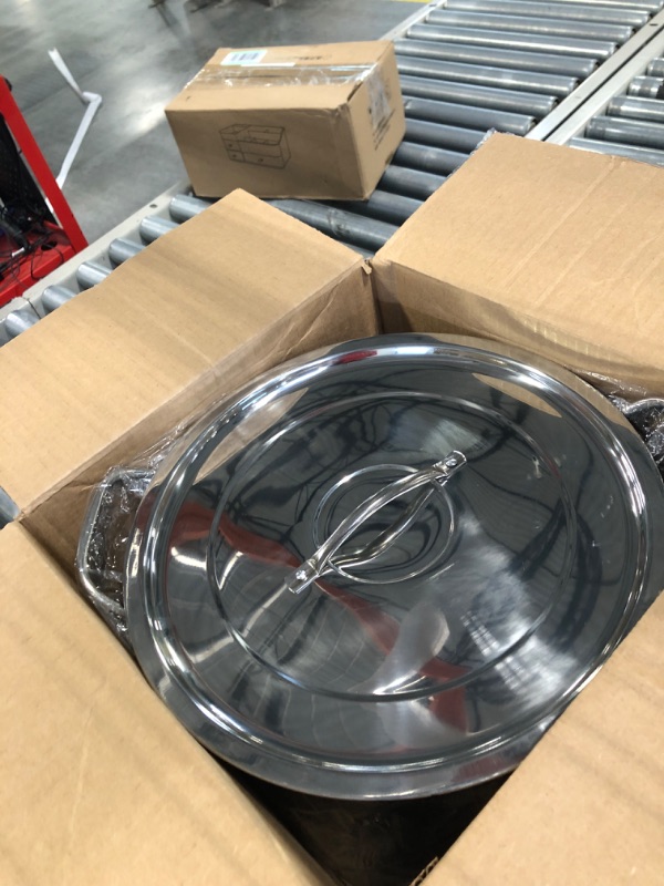 Photo 1 of 5 Gallon Stainless Steel Stock Pot with Lid, 12.5 x 12.5 x 11.5