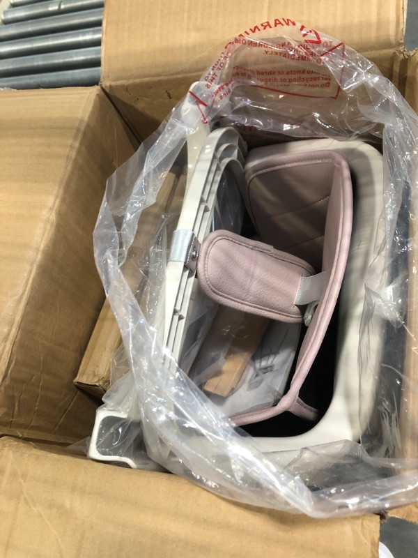 Photo 1 of 3-in-1 Wooden High Chair Made of Sleek Hardwood & Premium Leatherette, Baby High Chair with Adjustable Legs & Dishwasher Safe Tray, Ideal for Small Apartment?Pink