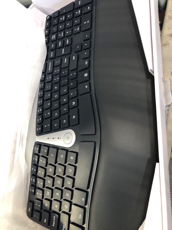 Photo 2 of Nulea Wireless Ergonomic Keyboard, 2.4G Split Keyboard with Cushioned Wrist and Palm Support, Arched Keyboard Design for Natural Typing, Compatible with Windows/Mac