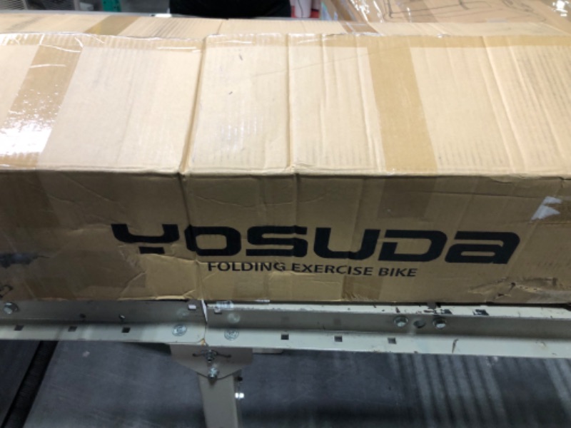 Photo 2 of YOSUDA Folding Exercise Bike - 3 in 1 Upright Indoor Cycling Bike and Recumbent Exercise Bike, Foldable Stationary Bike Machine with Large Comfortable Seat Cushion and Arm Resistance Band, Pulse Sensor Classic X-BIKE