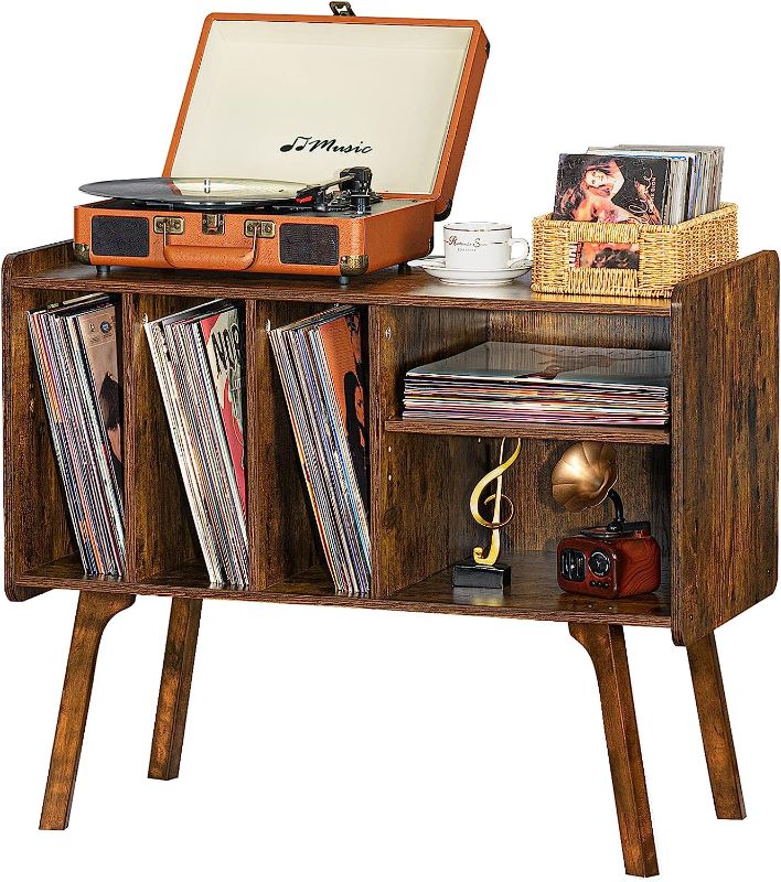 Photo 1 of Lerliuo Brown Record Player Stand and Nightstand