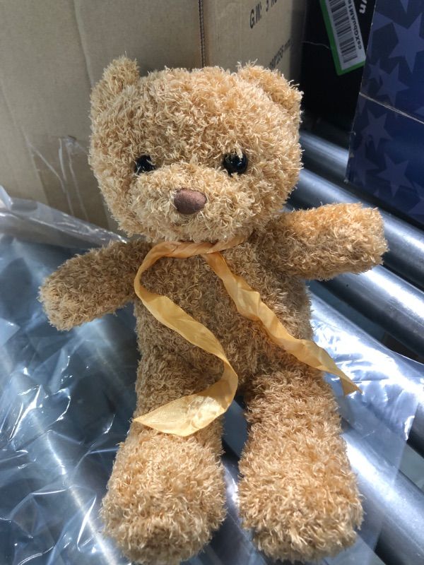 Photo 2 of Lovely Teddy Bear Plush Toy Cute Stuffed Soft Animal Bear Dolls For Kids Baby Children Birthday Gift Valentine'S Gift Christmas Valentine'S Day Birthday Wedding Party Animales De Peluche Navidad Curly Light Brown 14 inches