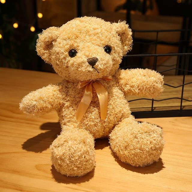 Photo 3 of Lovely Teddy Bear Plush Toy Cute Stuffed Soft Animal Bear Dolls For Kids Baby Children Birthday Gift Valentine'S Gift Christmas Valentine'S Day Birthday Wedding Party Animales De Peluche Navidad Curly Light Brown 14 inches