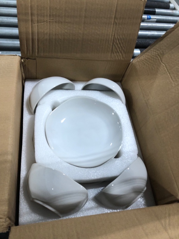Photo 3 of ***2 DINNER PLATES BROKEN***LE TAUCI Dinnerware Sets 12 Piece, Serve for 4, Ceramic Plates and Bowls Set (10" Dinner Plates + 8" Salad Dish + 22 oz Bowl) x 4, House Warming Wedding Gift, Dishwasher Microwave Oven safe - White