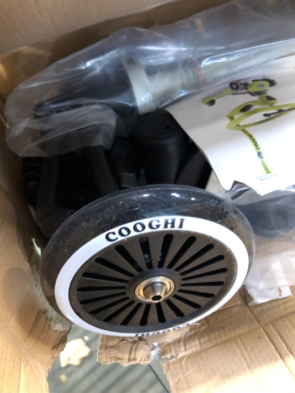 Photo 1 of COOGHI 4-in-1 Toddler Scooter, Kids Scooter with Flashing Wheels, 360° Baby Fence & Adjustable Parent Push Bar & Seat & T-Bar, 3 Wheel Scooter for Kids Ages 1-5, Boys & Girls Milk Grey