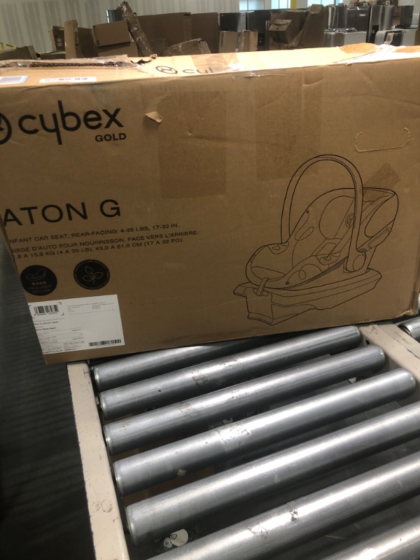 Photo 2 of Cybex Aton G Infant Car Seat with Linear Side-Impact Protection, 11-Position Adjustable Headrest, in-Shell Ventilation, Easy-in Buckle and Secure Safelock Base, Moon Black Car Seat Moon Black