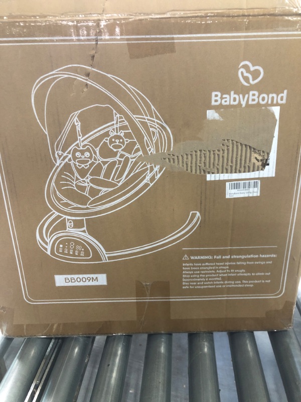 Photo 1 of Baby Swings for Infants, BabyBond Bluetooth Infant Swing with Music Speaker with 3 Seat Positions, 5 Point Harness Belt, 5 Speeds and Remote Control - Portable Baby Swing for Indoor and Outdoor Baby Swing with mosquito nets