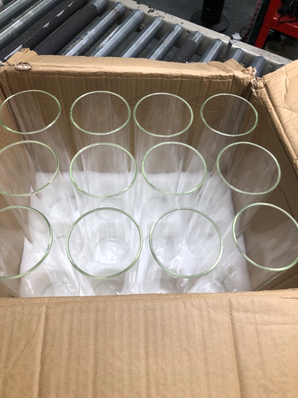 Photo 3 of 12 Pack Glass Clear Cylinder Vases Tall Floating Candle Holders Centerpiece Table Vases for Home Wedding Decorations Formal Dinners (12 x 3.35 Inch)