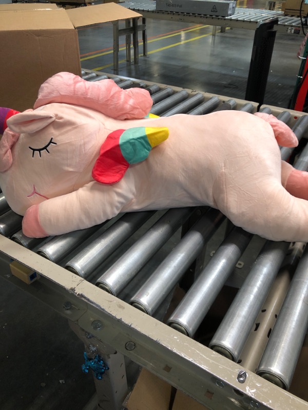 Photo 1 of AIXINI Plush Unicorn Stuffed Animal Pillows Toy, 11.8 Inch Cute Soft Pink Unicorn Plushie with Rainbow Wings Gifts for Girls Pink 11.8inch