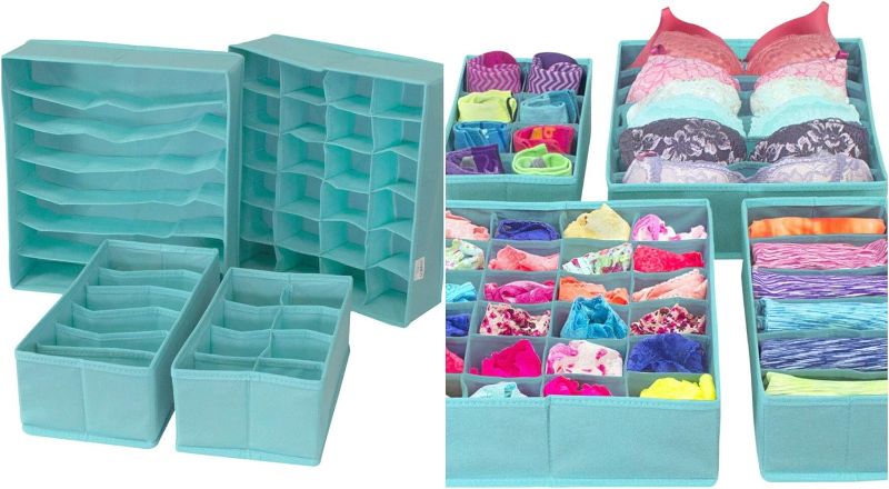 Photo 1 of 7565 - Set of 3 Foldable Drawer Dividers, Storage Boxes, Closet Organizers – MN43 https://a.co/d/goaLedH