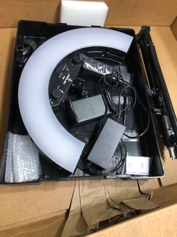 Photo 1 of JJ JIANJIN Ring Light Kit:18Inch Outer 11.8Inch Inner 55W6700k Dimmable LED Light , Tripod Stand, Remote Controller,Box for Camera,Smartphone,YouTube,TikTok,Self-Portrait Shooting,CRI90,Black